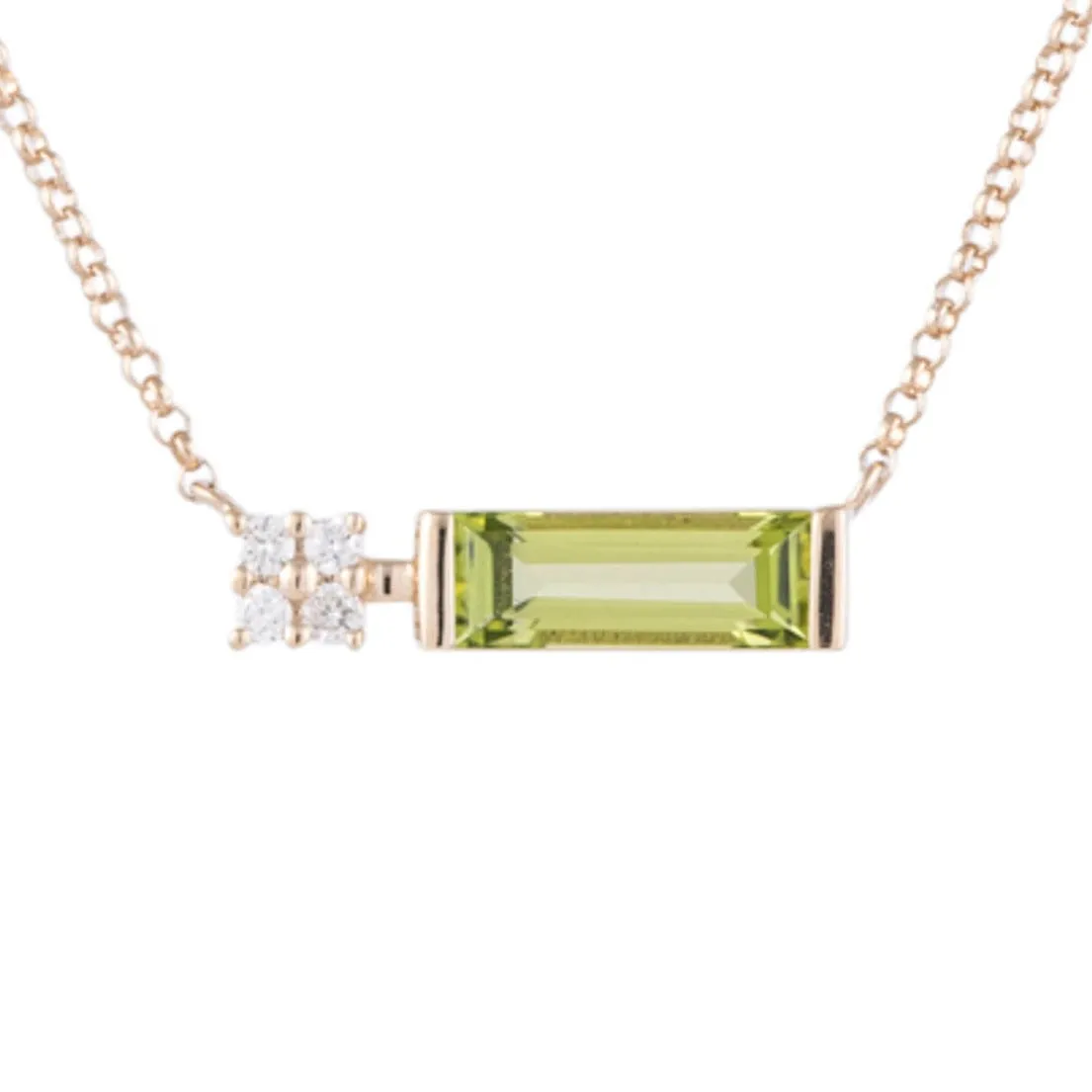 0.05ctw Diamond and Peridot Necklace