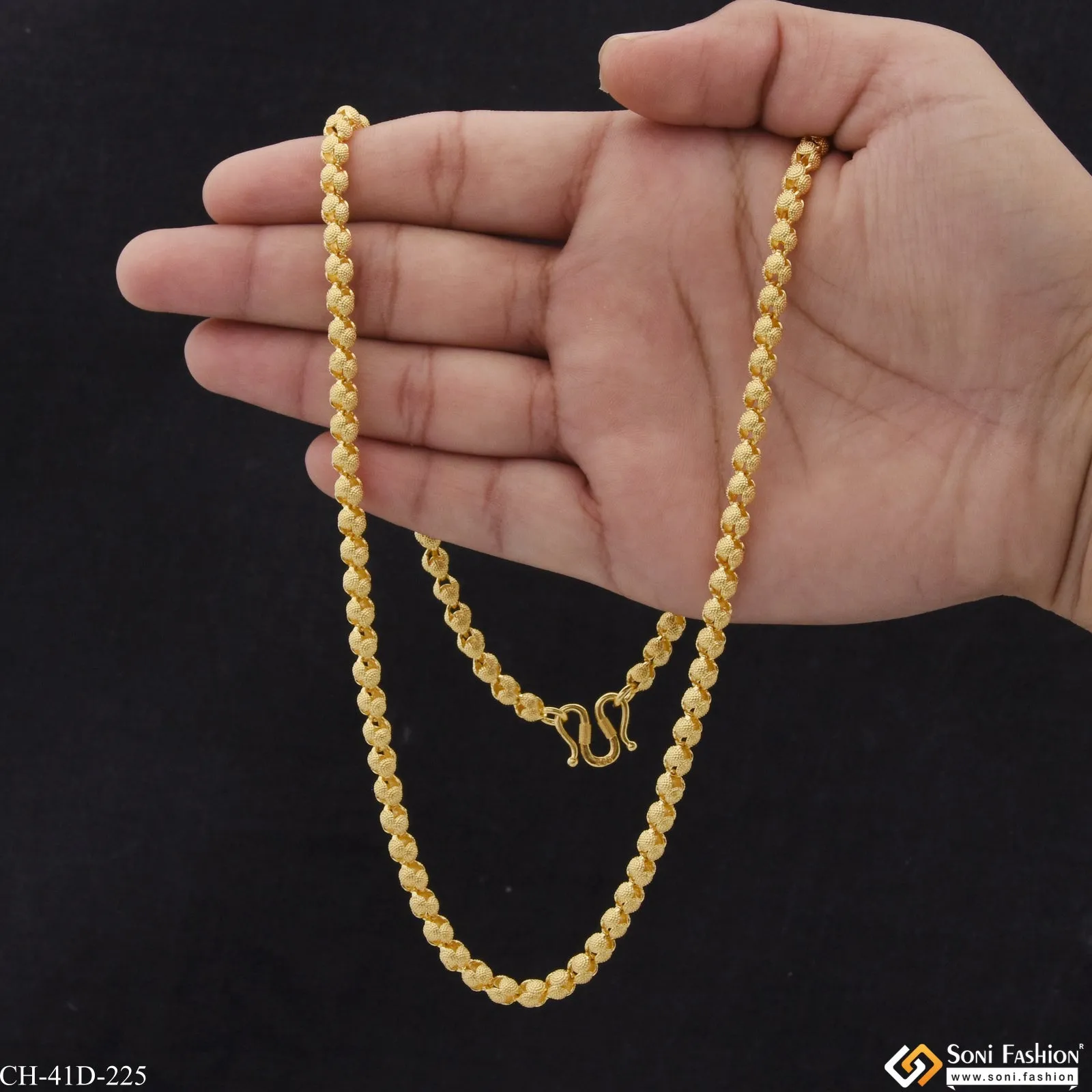 1 Gram Gold Plated Fancy Design Extraordinary Design Chain for Men - Style D225