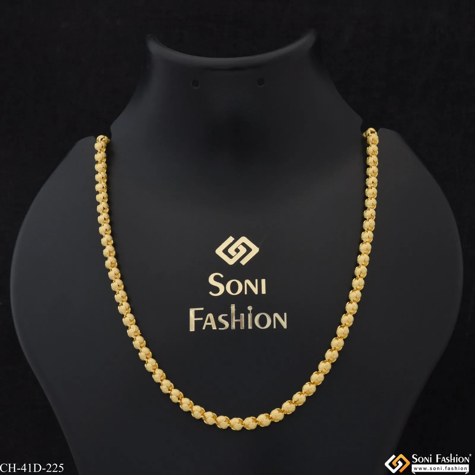 1 Gram Gold Plated Fancy Design Extraordinary Design Chain for Men - Style D225