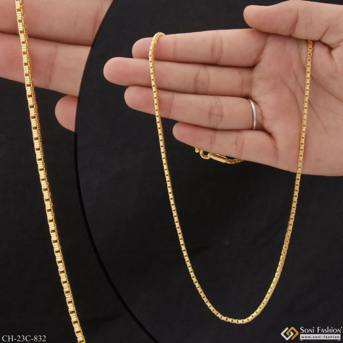 1 Gram Gold Plated Funky Design Extraordinary Design Chain For Men - Style C832