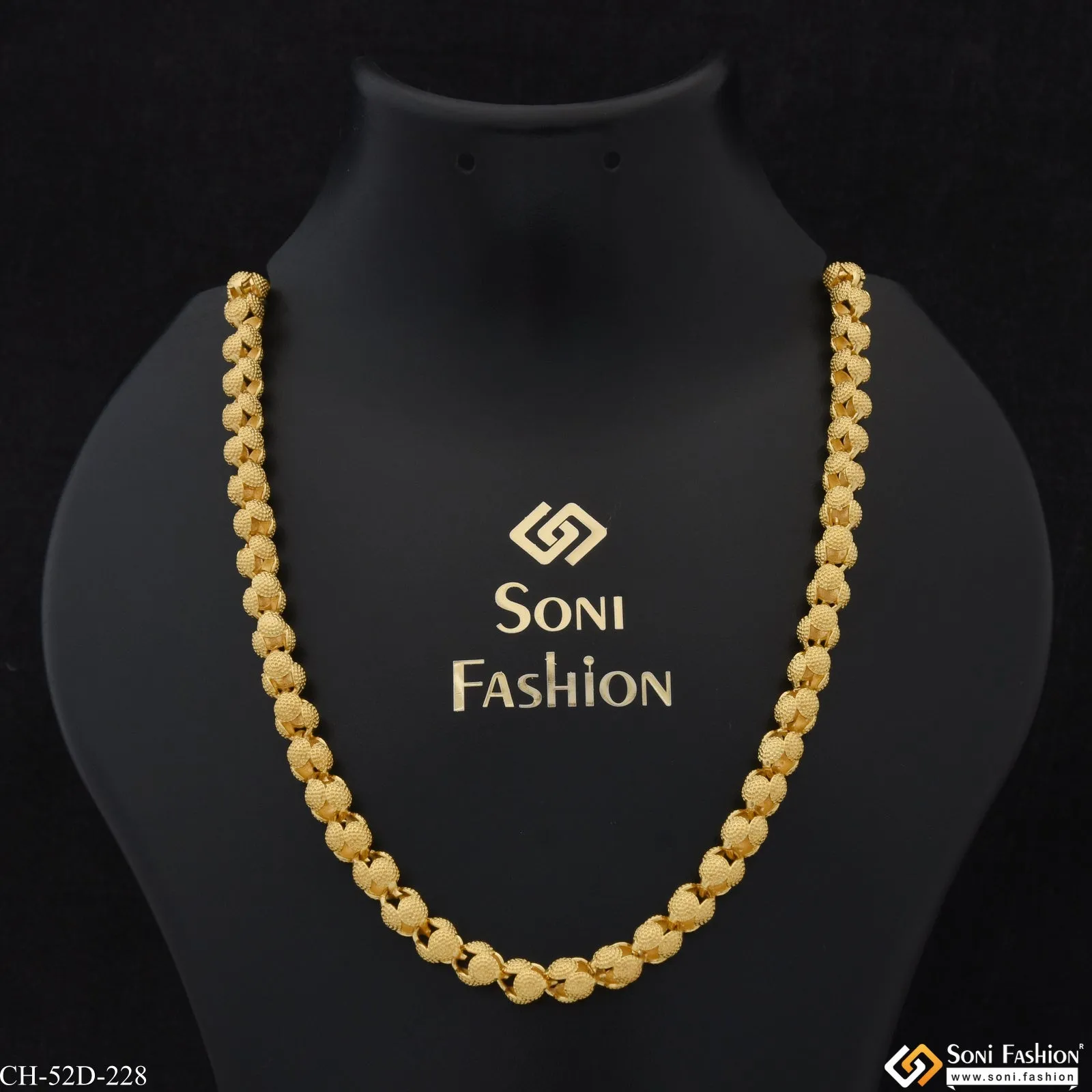 1 Gram Gold Plated Gorgeous Design Sophisticated Design Chain for Men - Style D228