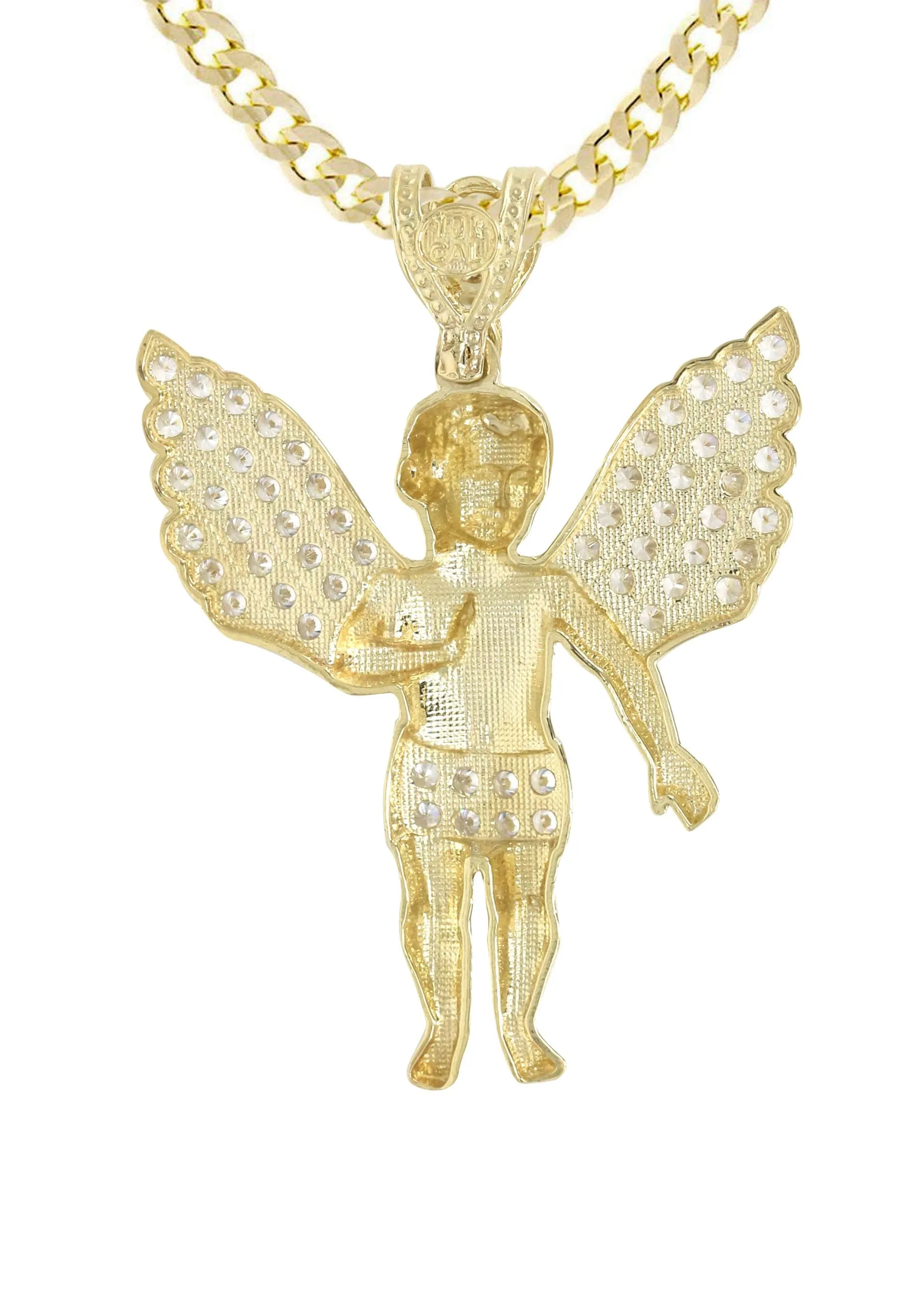 10K Yellow Gold Angel Necklace | Appx. 15.8 Grams