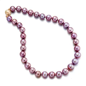 12-14mm Deep Lavender Pearl Necklace