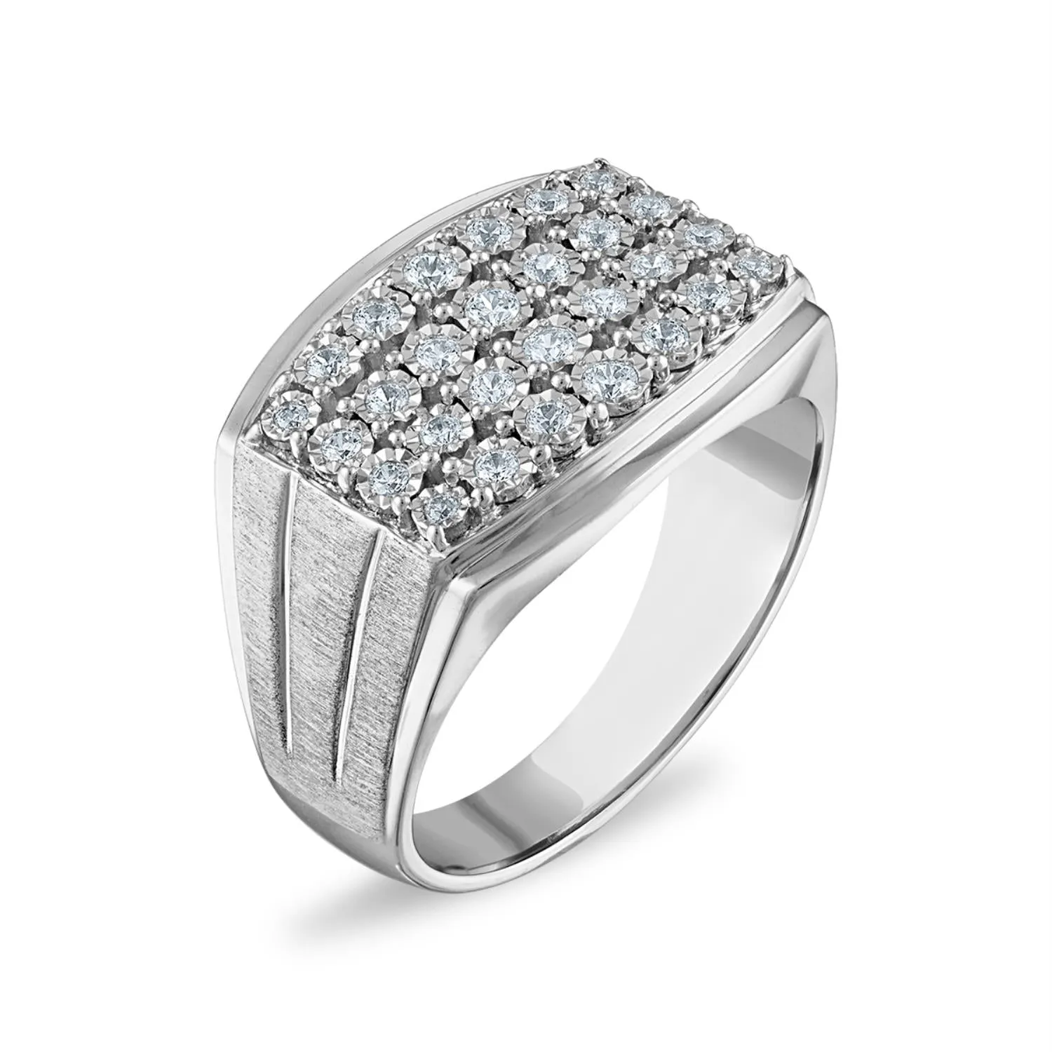 1/2 CTW Diamond Illusion Set Ring in Sterling Silver