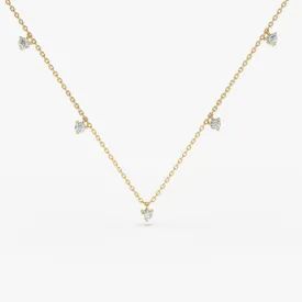 14k Dangling Diamond Solitaire Necklace