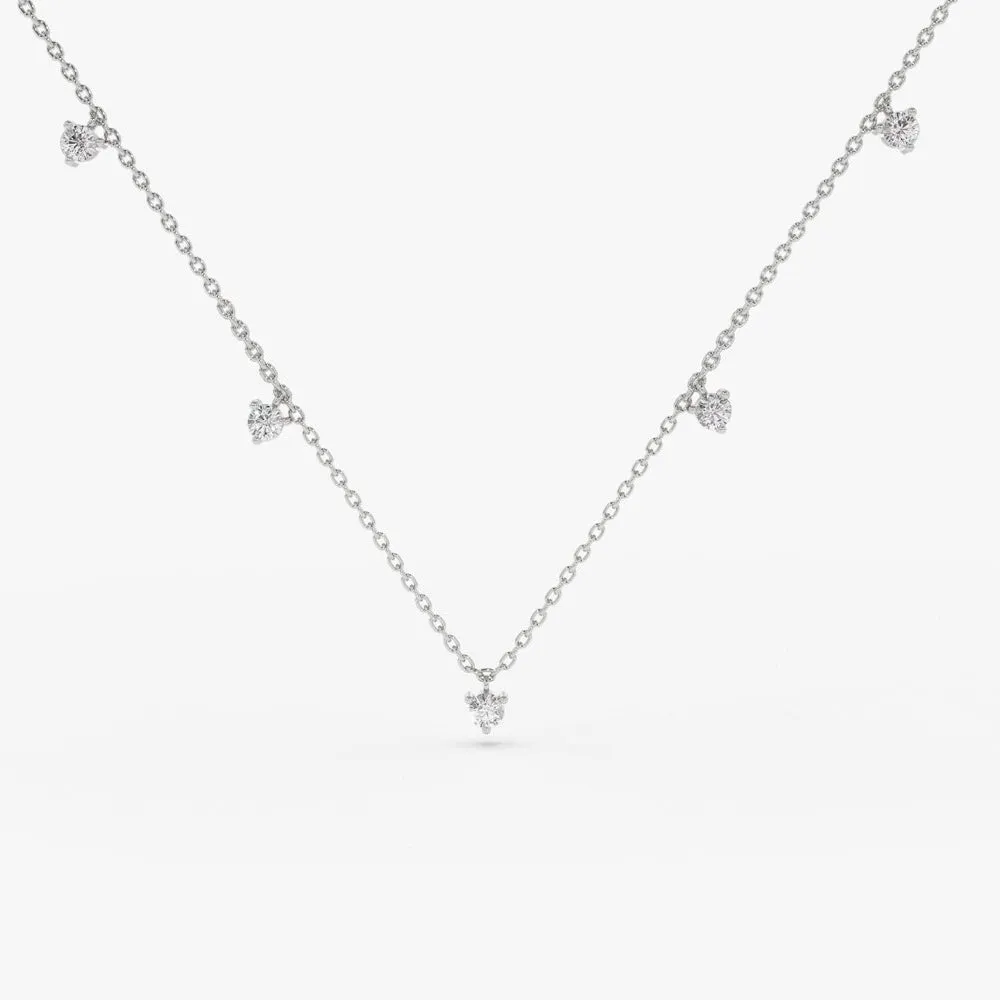 14k Dangling Diamond Solitaire Necklace