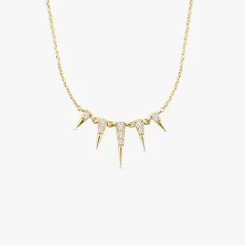 14K Gold Diamond Spike Necklace