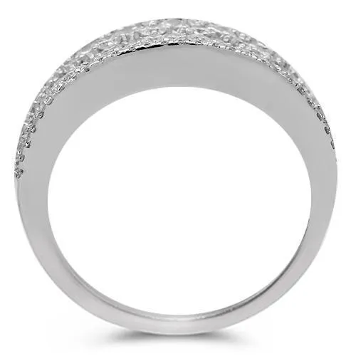 14K Solid White Gold Womens Diamond Cocktail Ring 5.38 Ctw