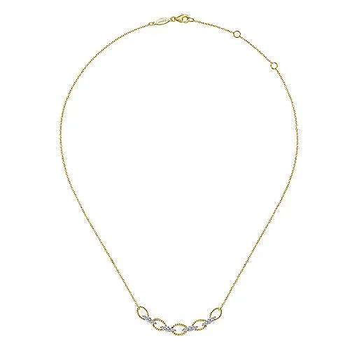 14K TT Gold 0.25ctw Diamond Link Necklace