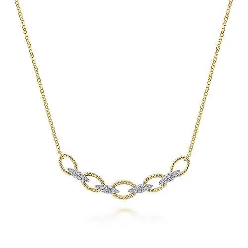 14K TT Gold 0.25ctw Diamond Link Necklace