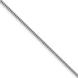 1.4mm 14k White Gold Solid Franco Chain Necklace