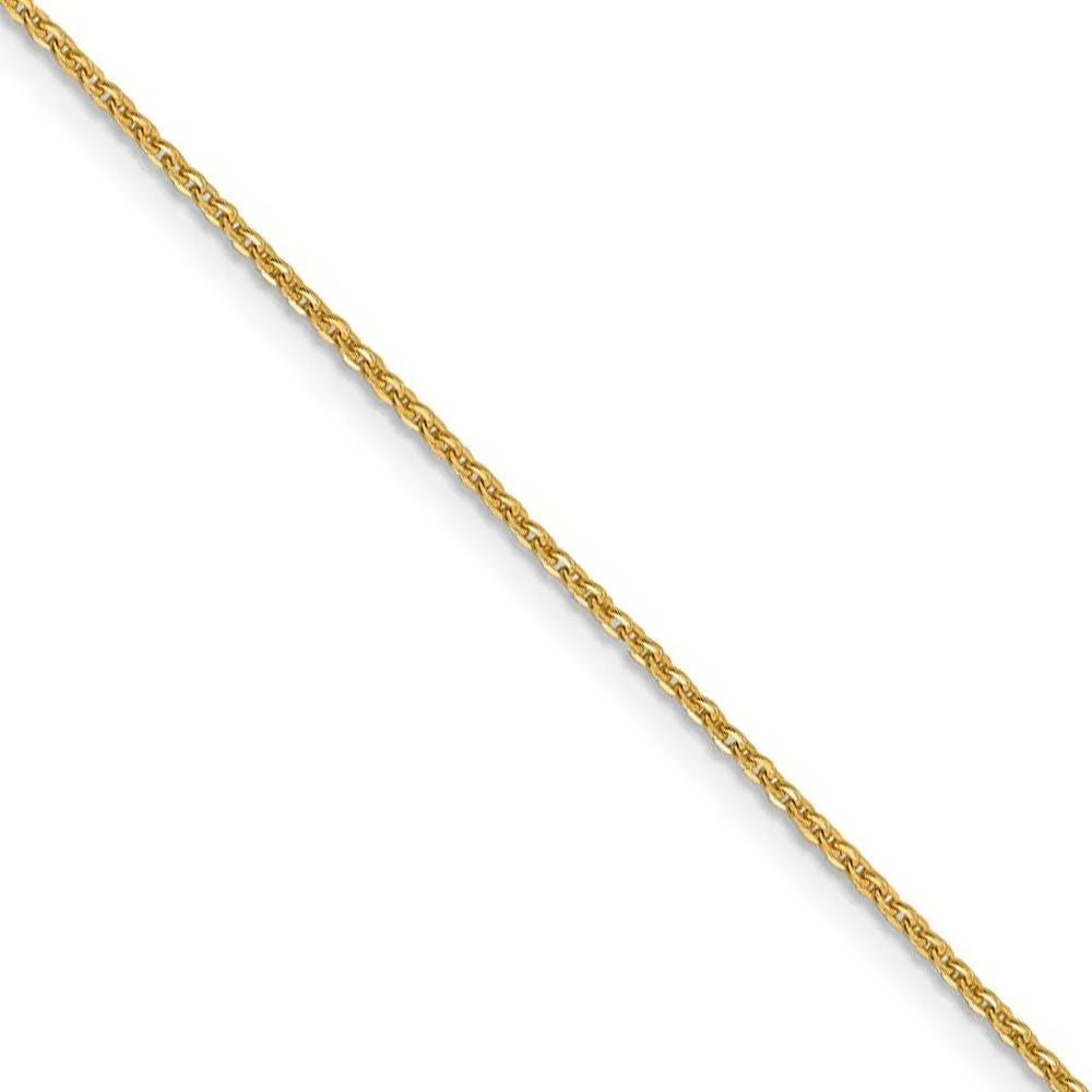 1.4mm 14k Yellow Gold Solid Flat Cable Chain Necklace