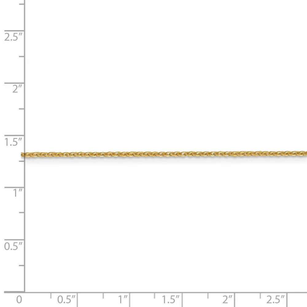 1.4mm 14k Yellow Gold Solid Flat Cable Chain Necklace