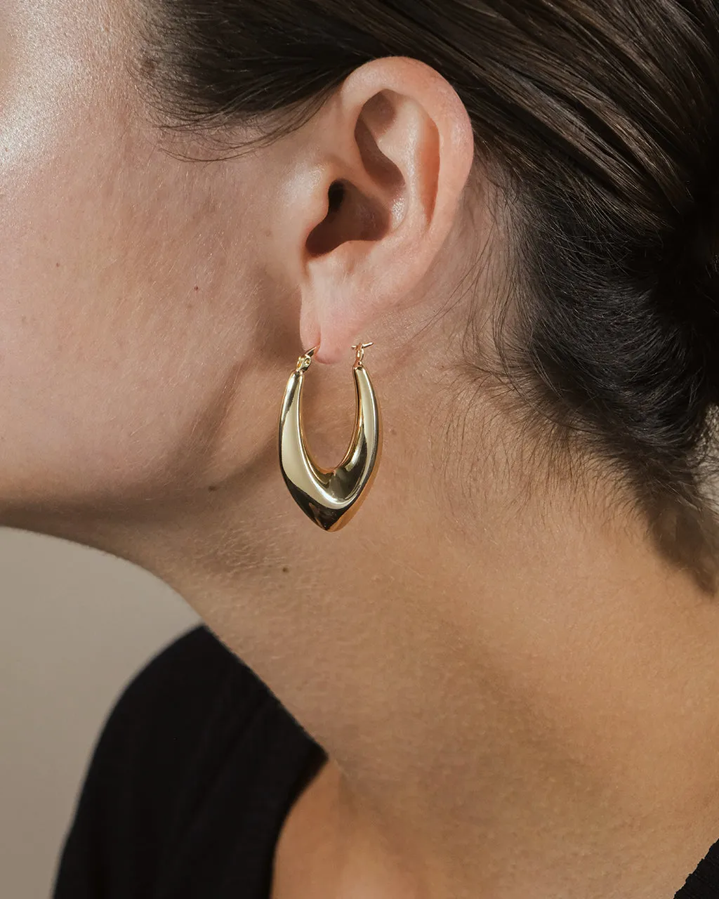 1.5" V Drop Hoop Earrings