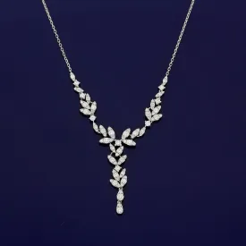 18ct White Gold Diamond Cascade Necklace