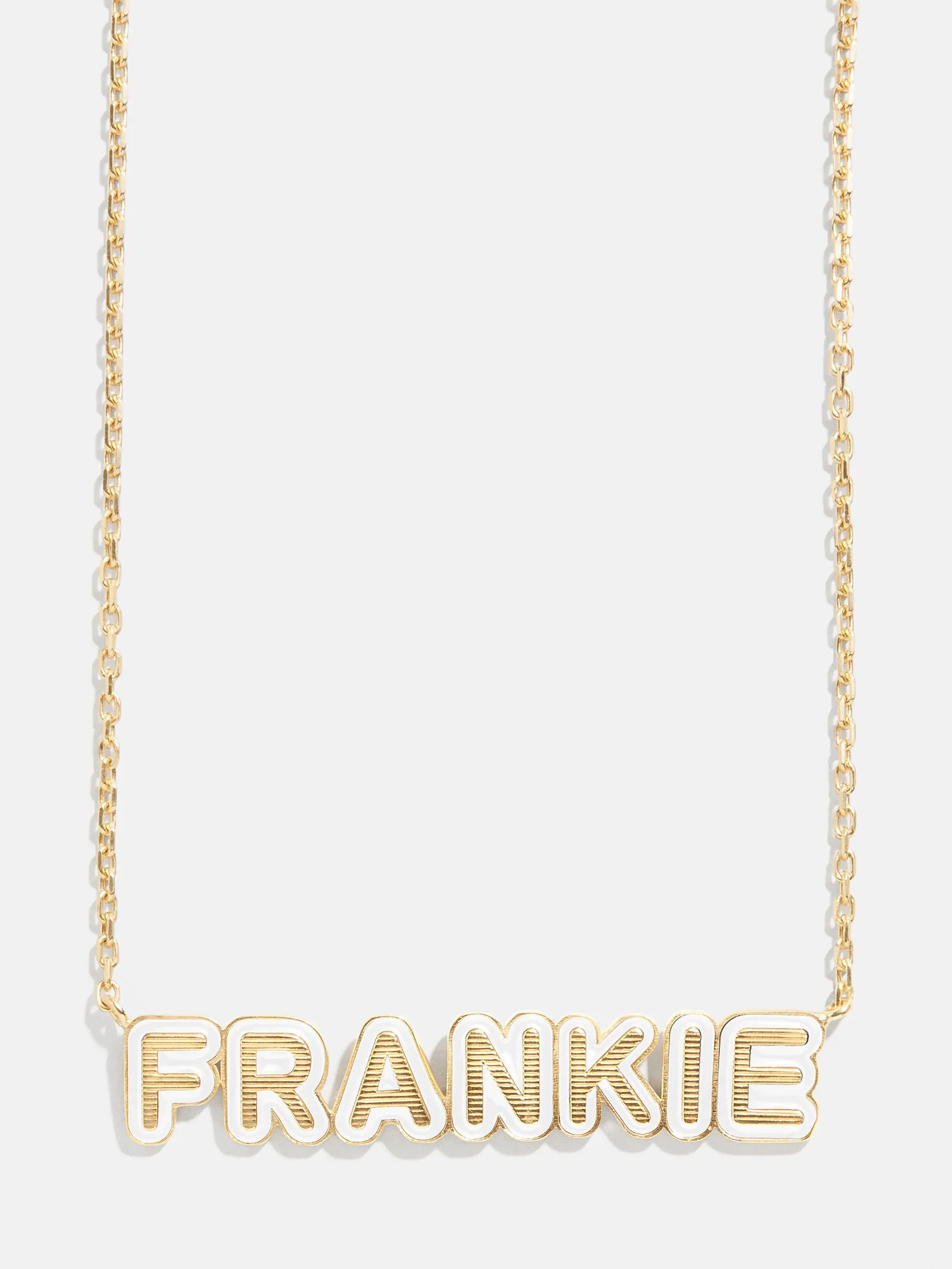 18K Gold Enamel Custom Nameplate Necklace