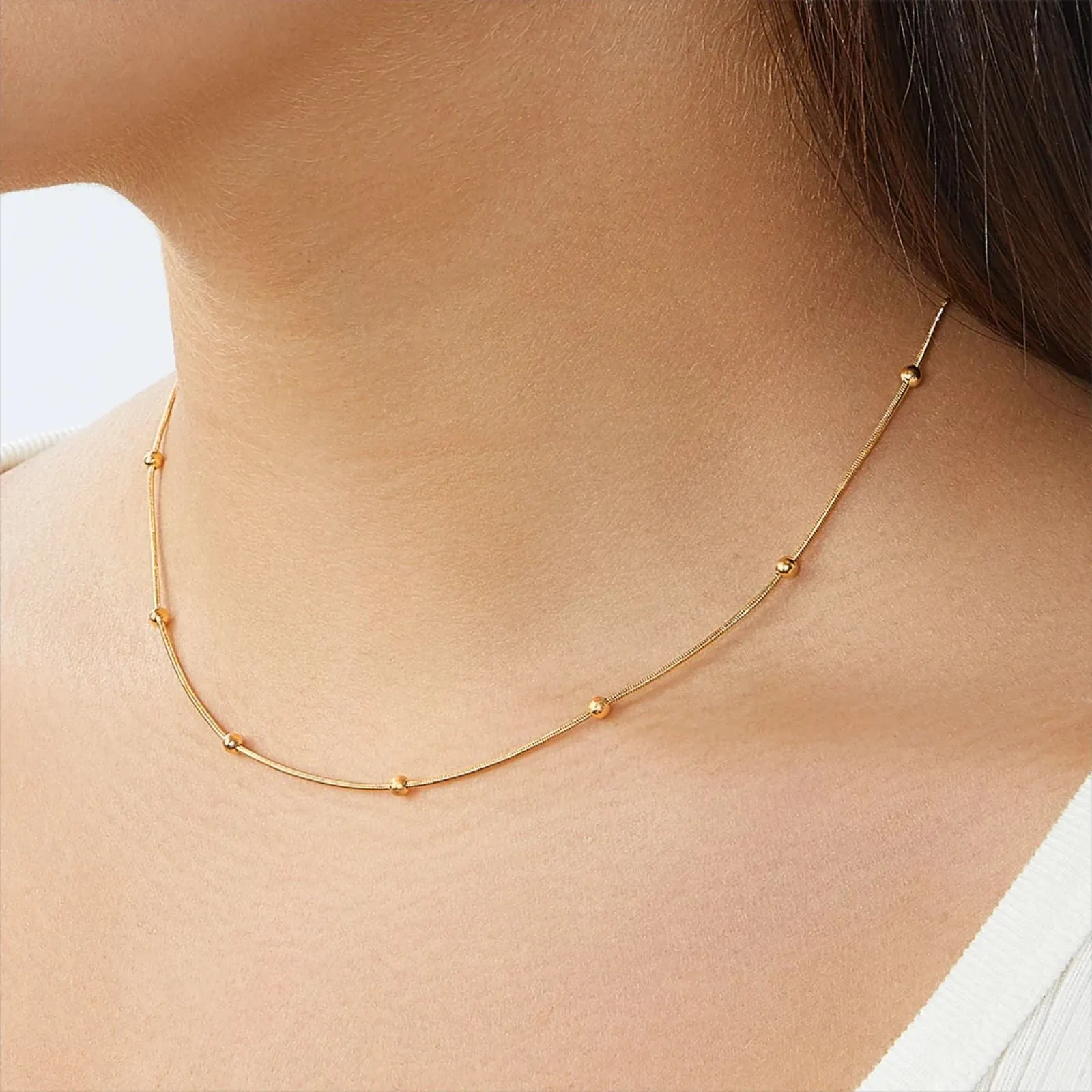 18k Gold Plated Satellite Necklace