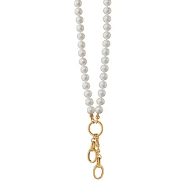 18" "Design Your Own" Pearl Charm Chain Necklace, 2 Charm Stations