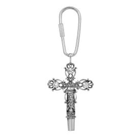 1928 Jewelry Crystal Cross Whistle Carabiner Key Chain