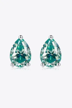 2 Carat Moissanite Teardrop Earrings