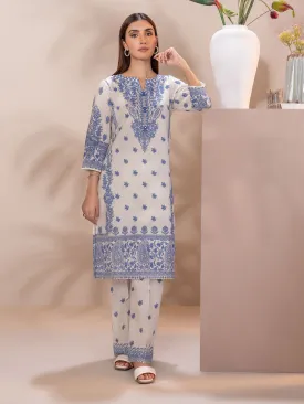 2 Piece Cambric Suit-Paste Print (Unstitched)