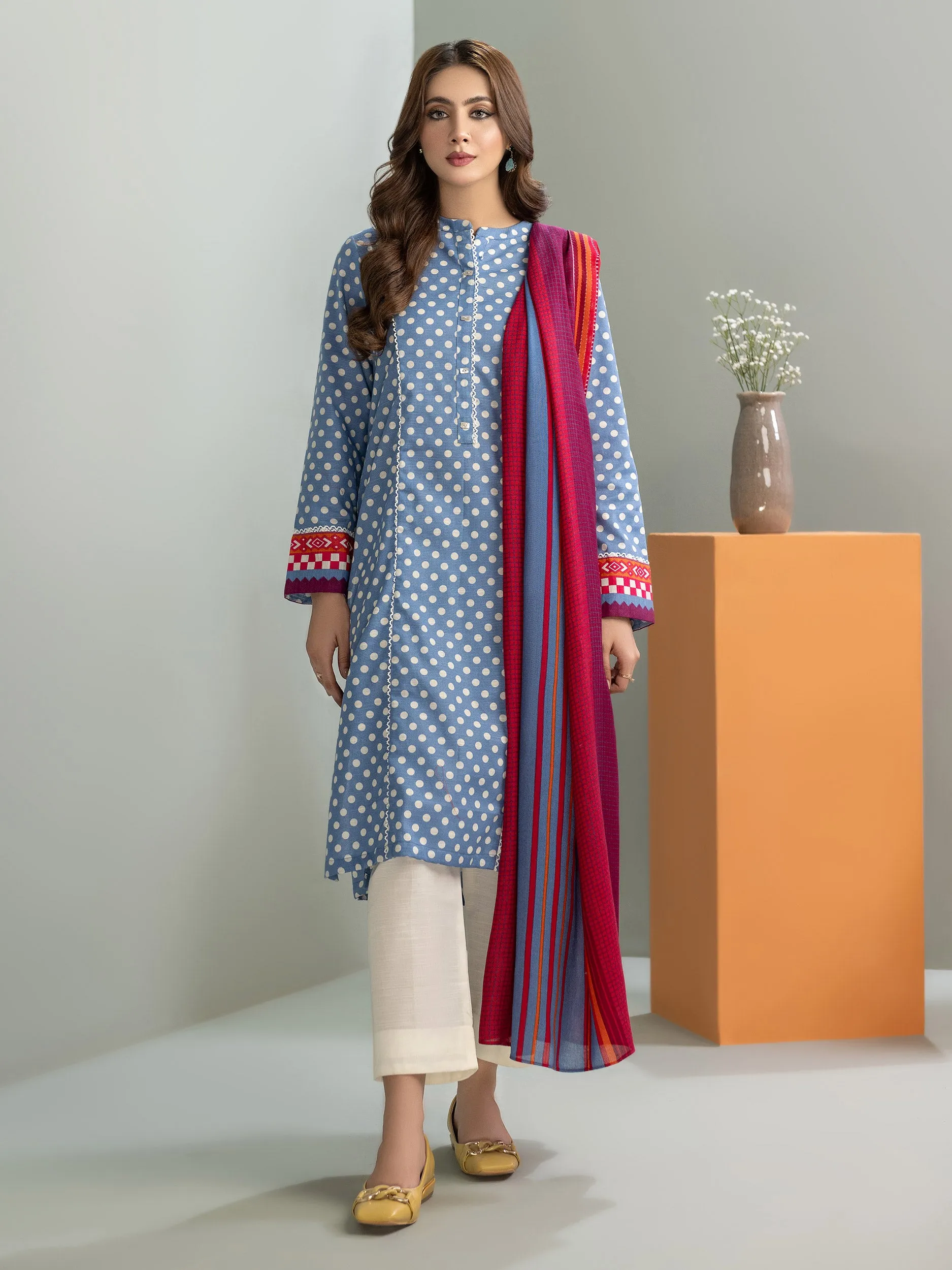 2 Piece Khaddar Suit-Printed(Unstitched)