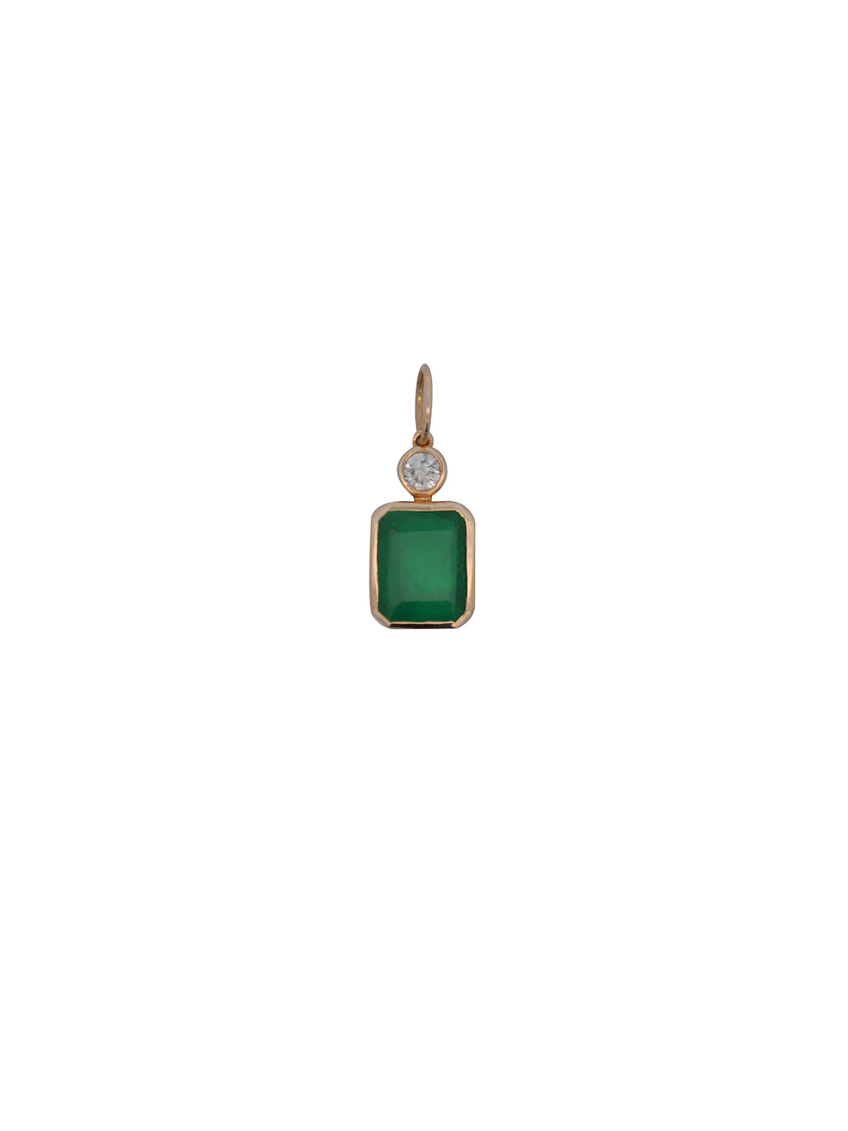 3.58ct Diamond Emerald 14K Gold Emeralds Cut Pendant