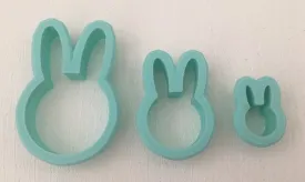 3D Printed Polymer Clay Cutter - Rabbit Head 3PC