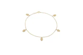 5 Diamond Hamsa Anklet