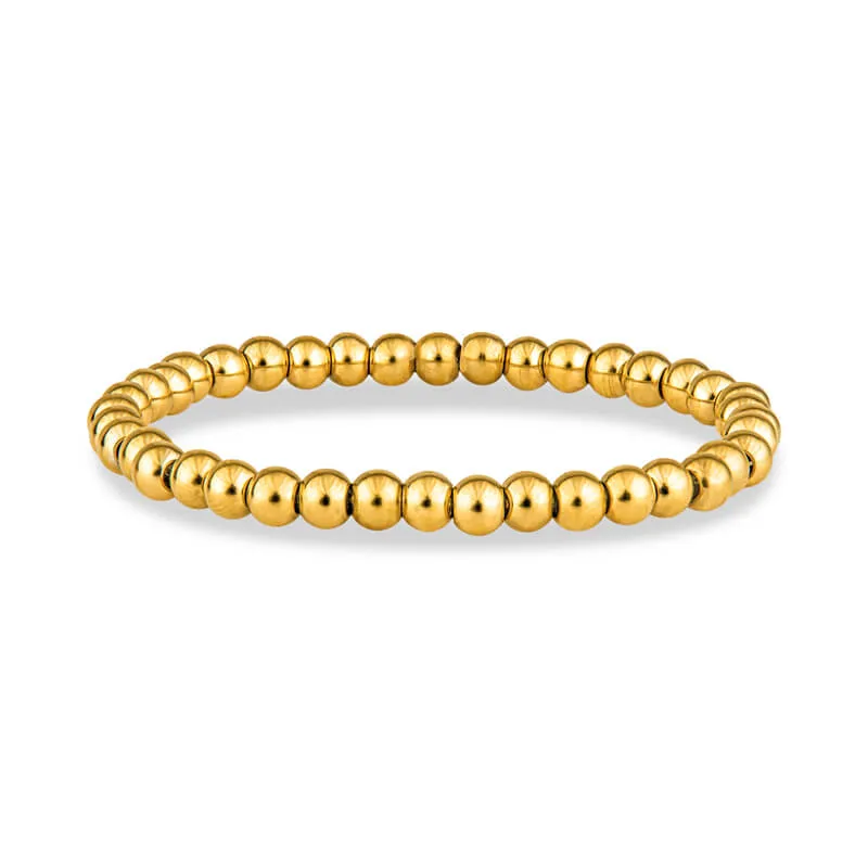 5mm Gold Beaded Bracelet