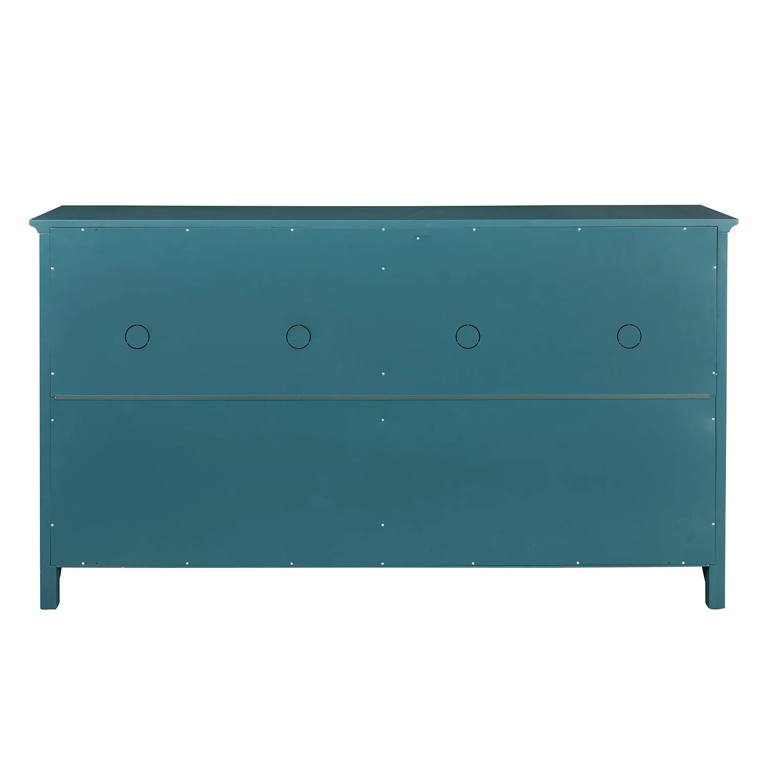 68” TV Console, Storage Buffet Cabinet, Sideboard with Glass Door and Adjustable Shelves, Console Table for Dining Living Room Cupboard, Teal Blue