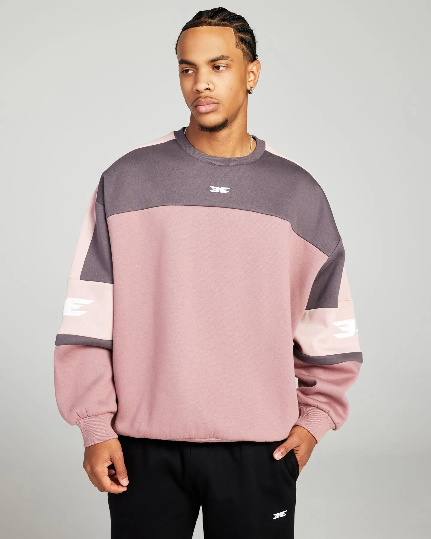 '99 Panel Crewneck - Pink