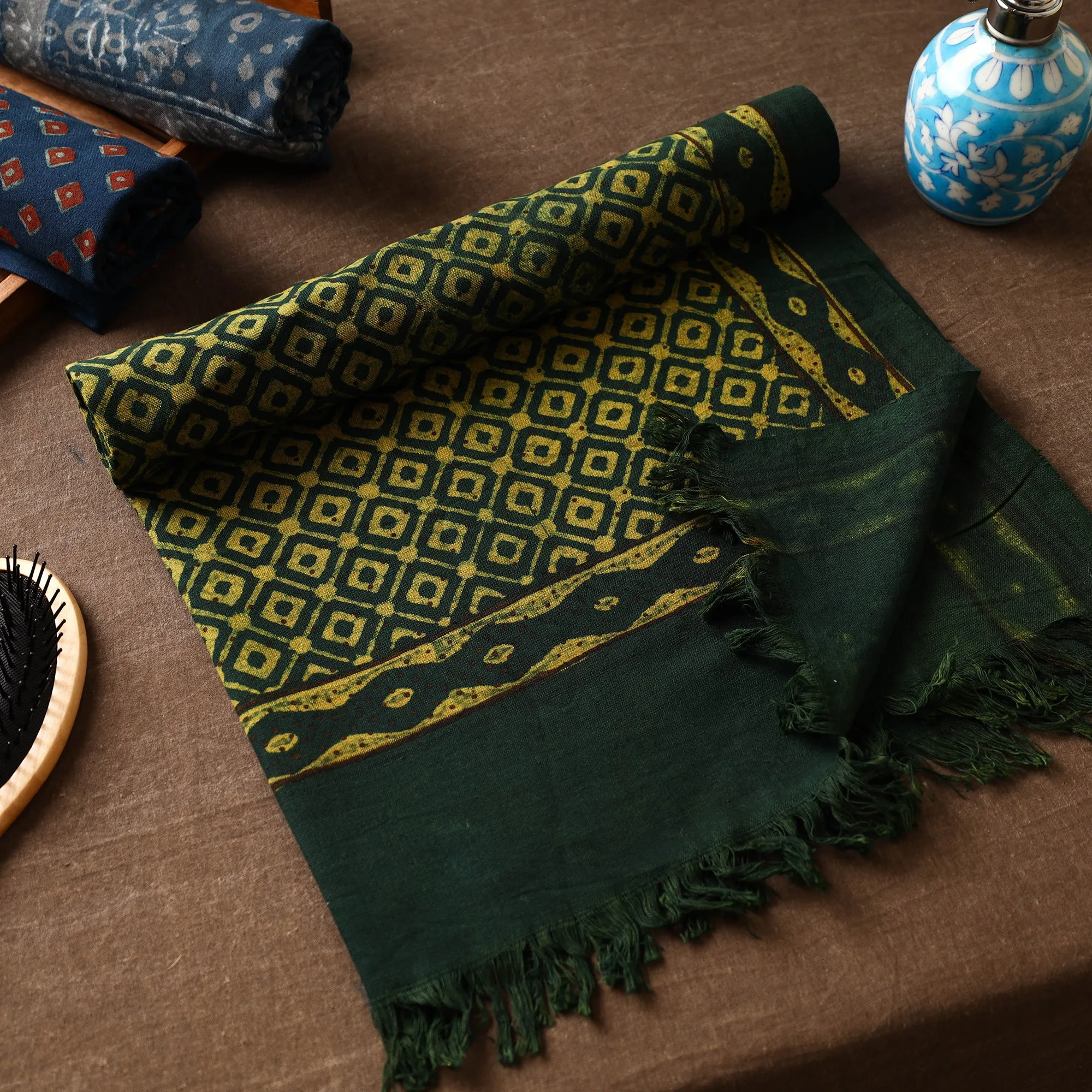 Akola Block Printed Pure Handloom Cotton Towel