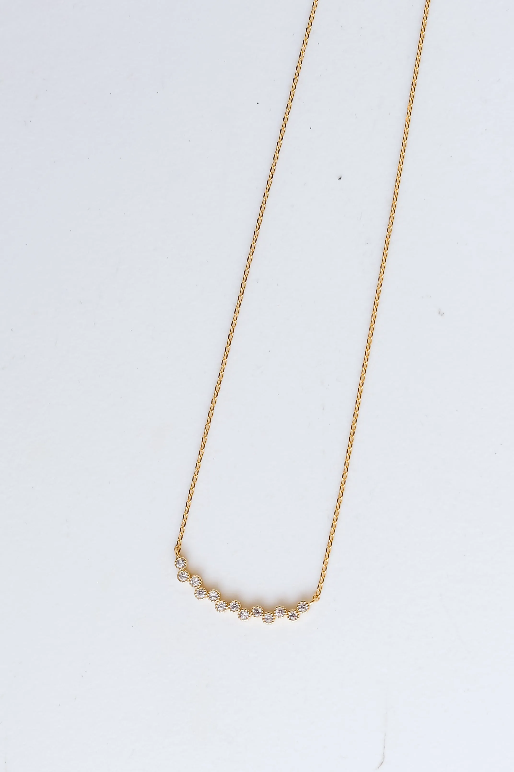 Alice Gold Rhinestone Bar Necklace