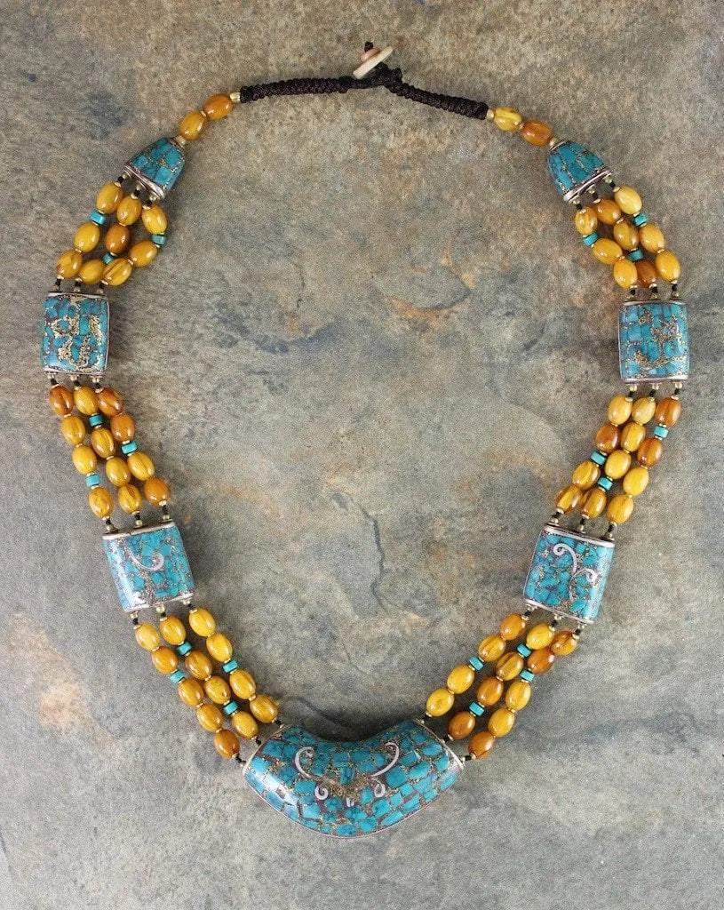 Amazing Tibetan Amber Tibetan Necklace