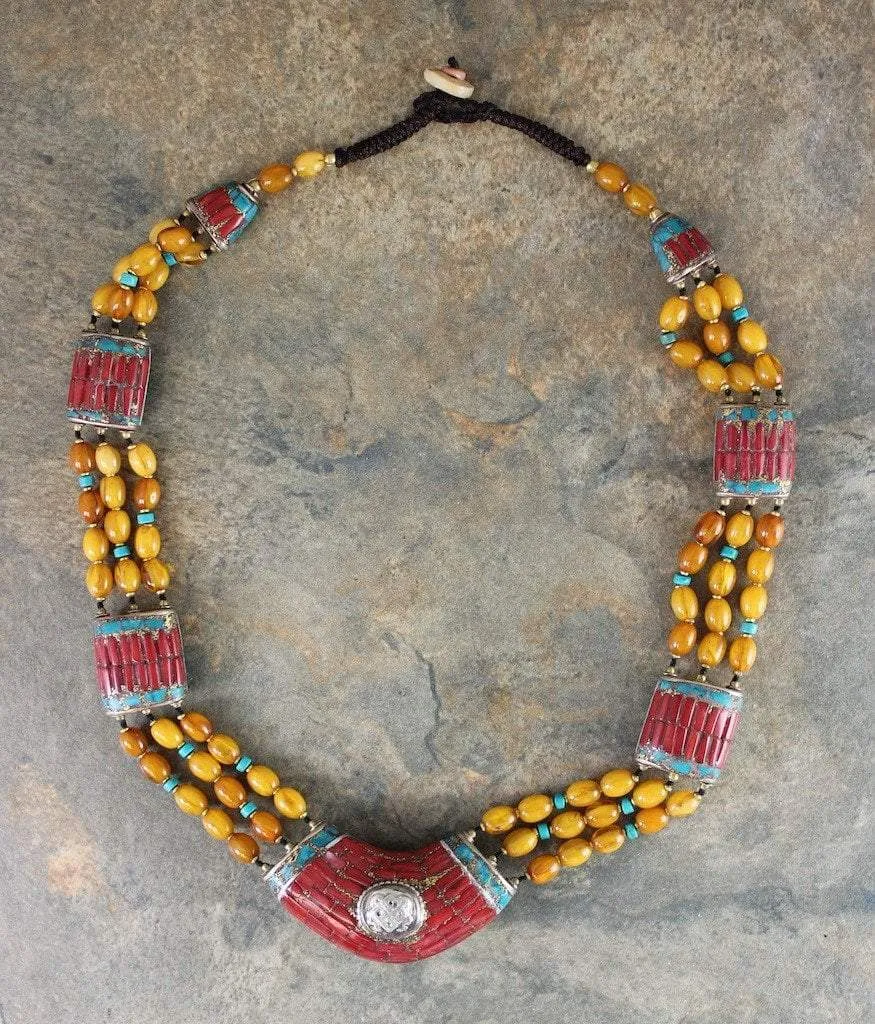 Amazing Tibetan Amber Tibetan Necklace