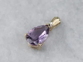 Amethyst Diamond Gold Pendant