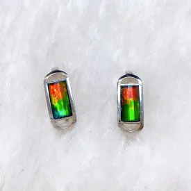 Ammolite Earrings Sterling Silver UNITY Leverback Clasp Earrings