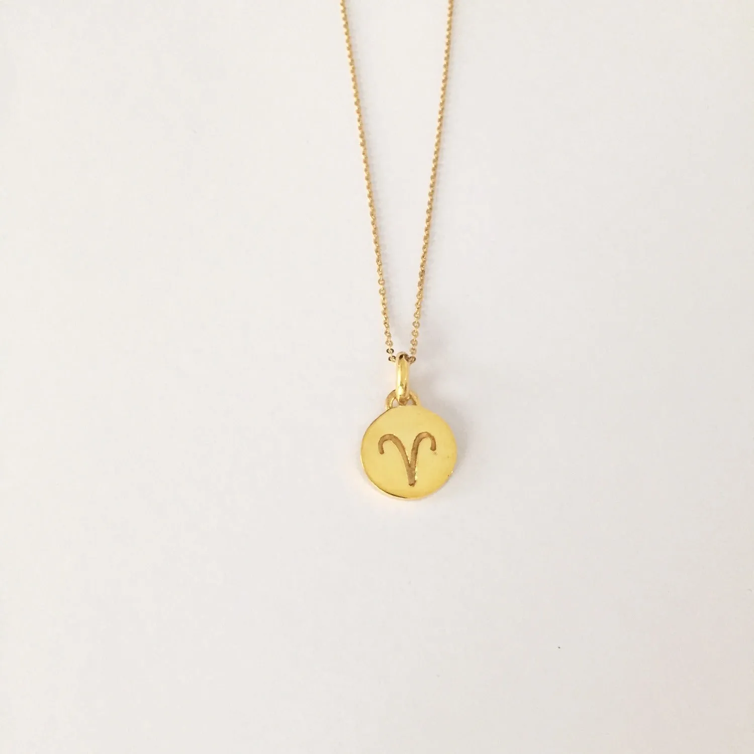 Aries Necklace, Solid Gold