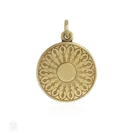 Art Deco gold Moorish design locket