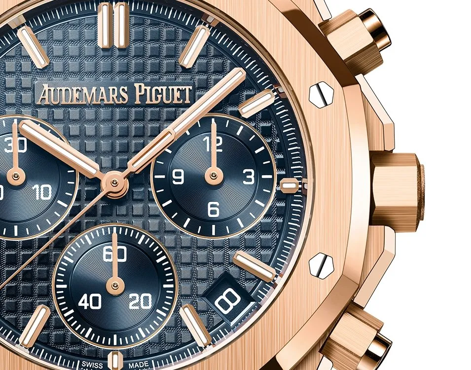 Audemars Piguet ROYAL OAK SELFWINDING CHRONOGRAPH “50TH ANNIVERSARY” BLUE STRAP BLUE DIAL (Ref # 26240OR.OO.D315CR.01)