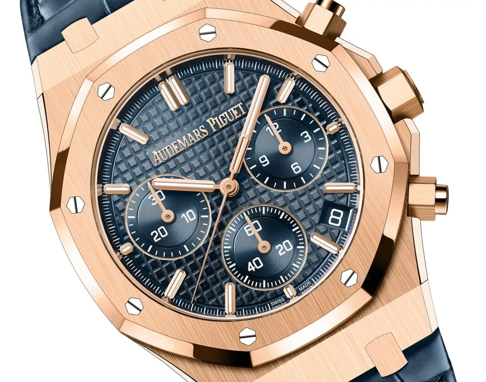 Audemars Piguet ROYAL OAK SELFWINDING CHRONOGRAPH “50TH ANNIVERSARY” BLUE STRAP BLUE DIAL (Ref # 26240OR.OO.D315CR.01)