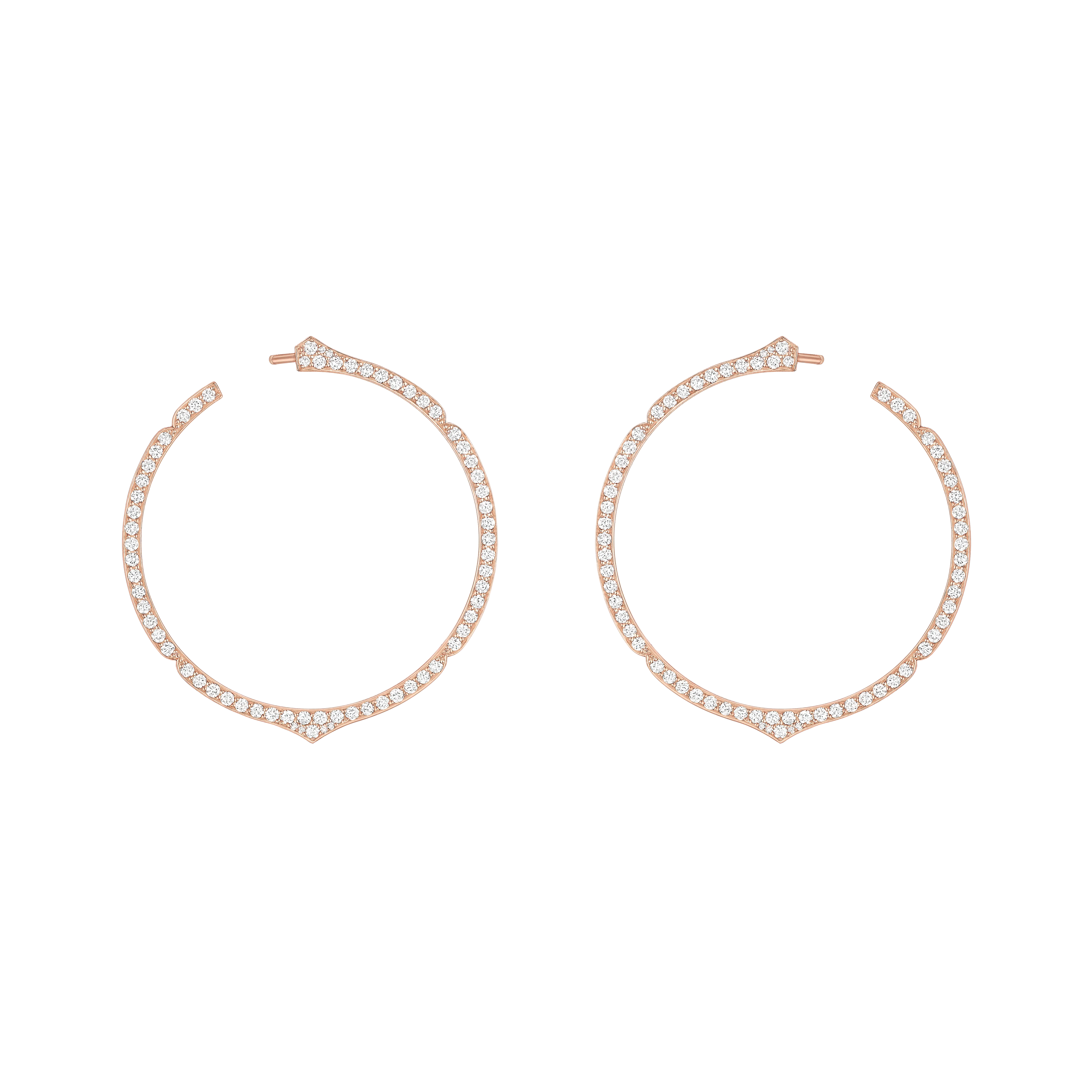 Aura - Rose Gold and Diamond Hoops