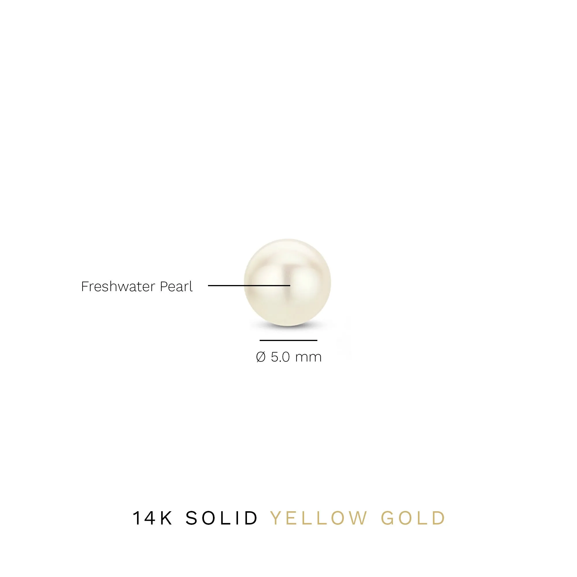 Belleville Luna 14 karat gold ear studs with freshwater pearl