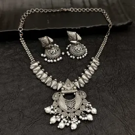 Bhavi Jewel Oxidised Plated Necklace Set