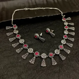 Bhavi Jewel Oxidised Plated Necklace Set