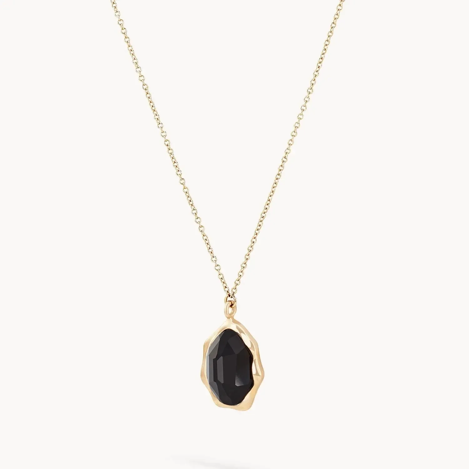 black onyx mood necklace