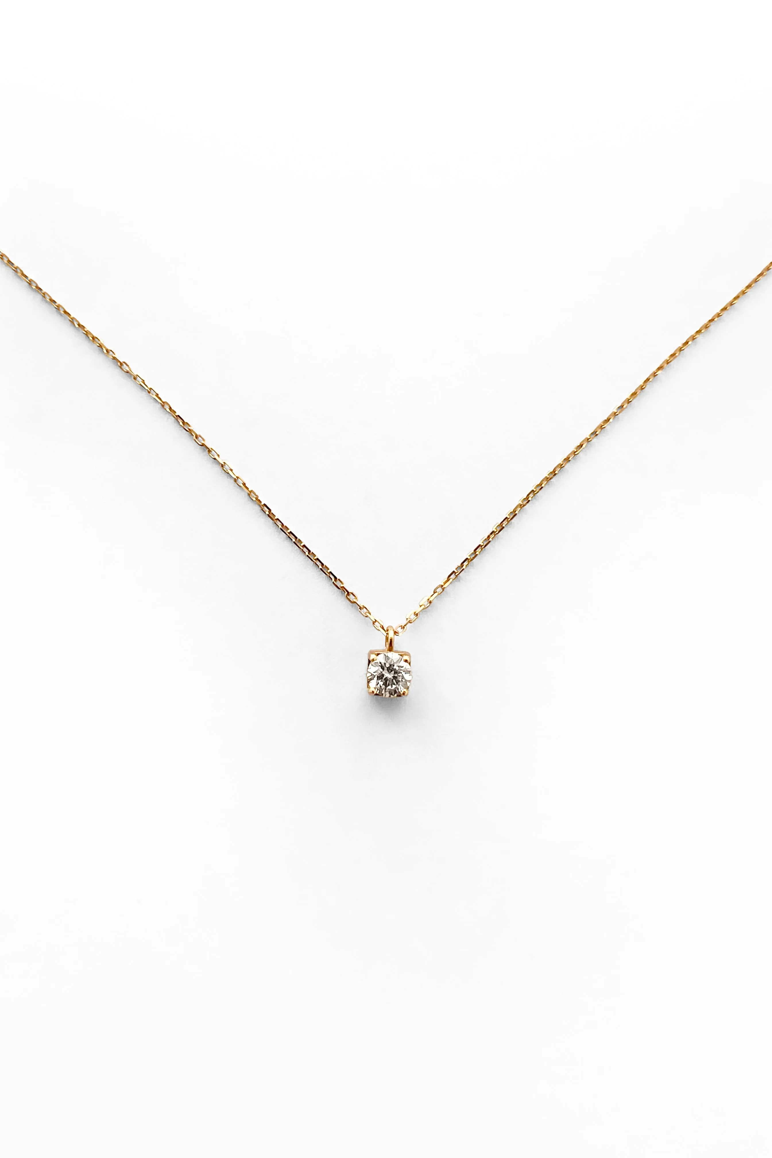 Box diamond gold necklace