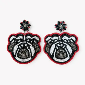 Bulldogs Beaded Earrings Sparkly Top~SALE