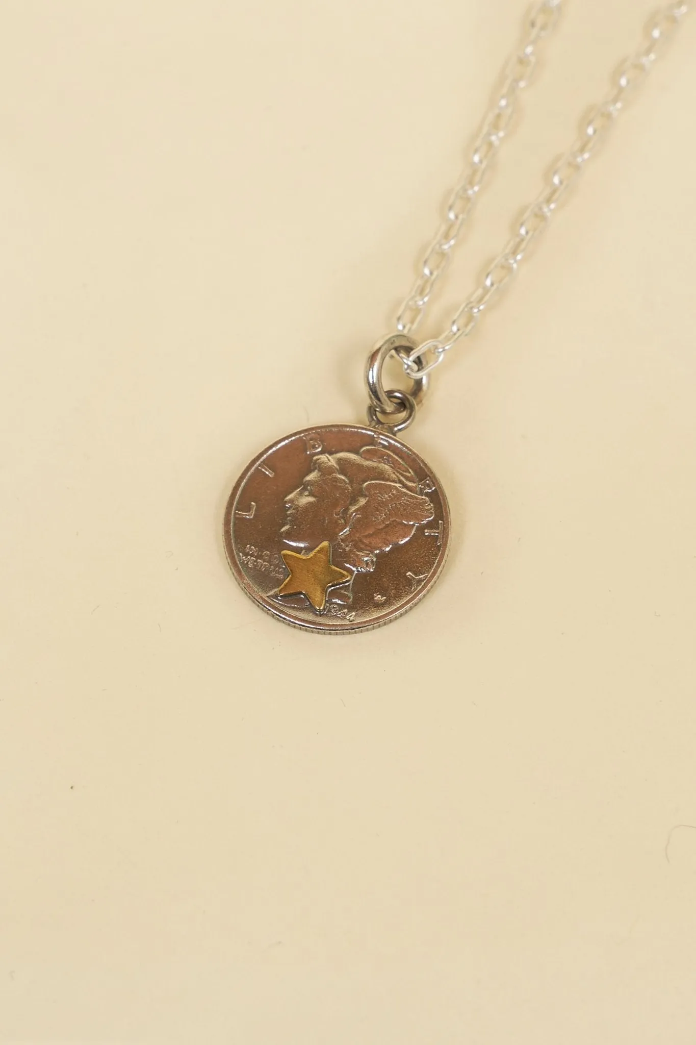 Button Works Mercury Dime Coin Necklace - Star